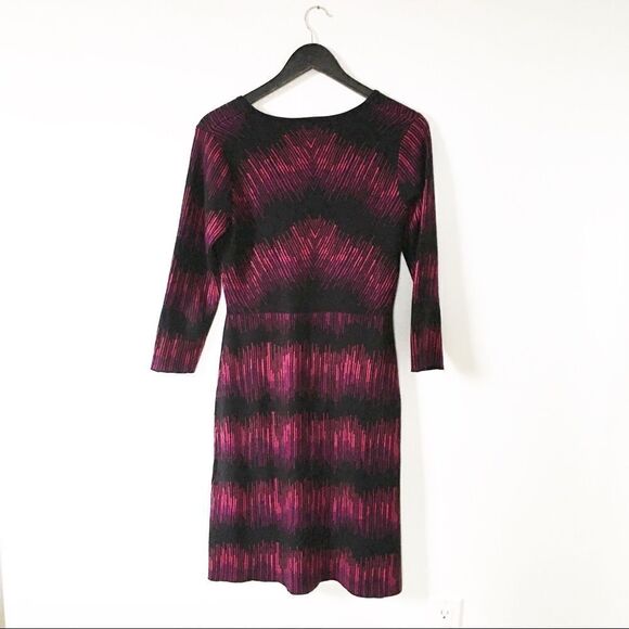Anne Klein Purple Print Stretchy Knit Dress - Picture 2 of 7